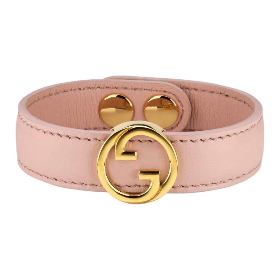 GUCCI Blondie Metal, Leather Wristbands Unisex Light Pink