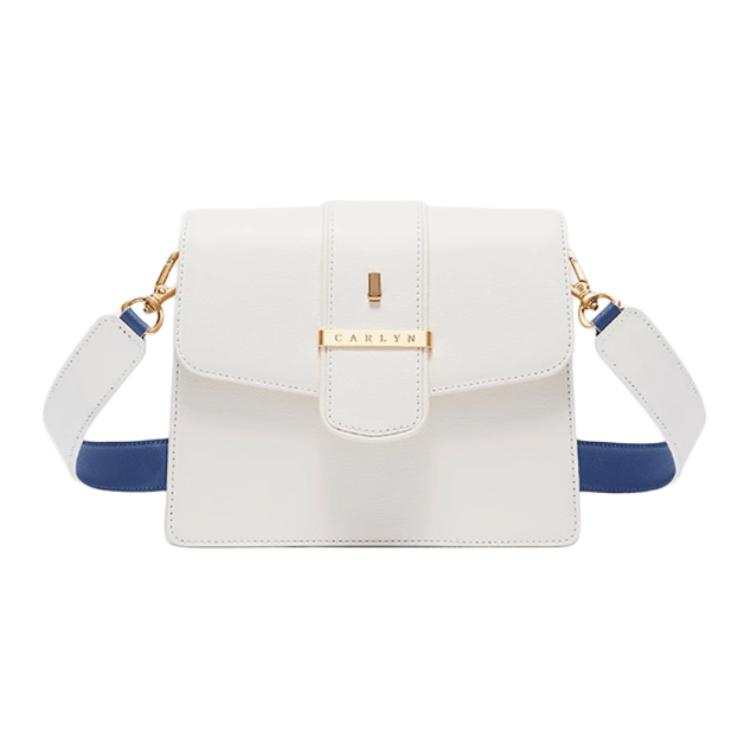 CARLYN Cow Leather Envelope Bag, Crossbody Bag, Shoulder Bag Small Women's Ivory