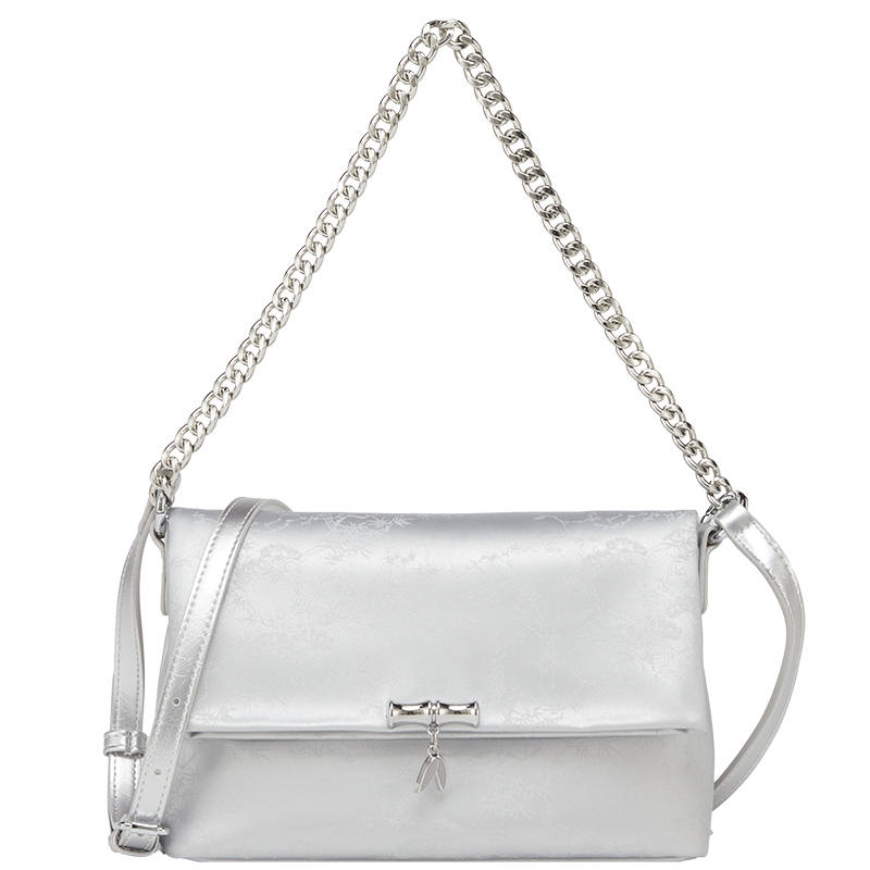 YEARCON YEARCON Synthetic Leather Shoulder Bag Medium Women's Silver
