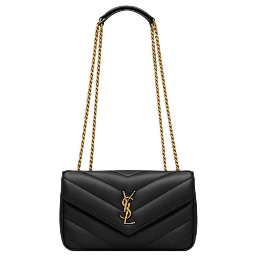 SAINT LAURENT LOULOU Sheepskin Shoulder Bag Small Women's Black