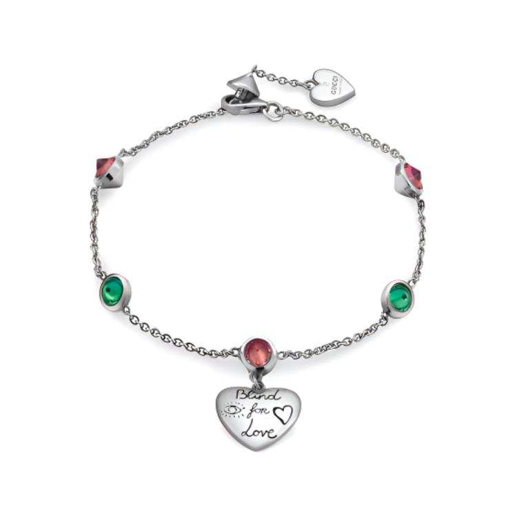 GUCCI Blind For Love Sterling Silver With Zirconia Bracelets Unisex Silver