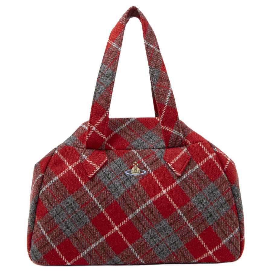 Vivienne Westwood Tweed One Shoulder Handbag Large Women's Red