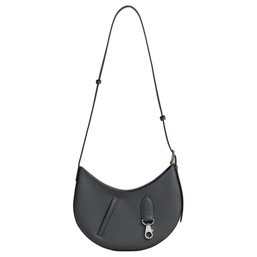 HERMES Togo & Swift Calfskin Crossbody Bag, Shoulder Bag Women's Dusty Gray