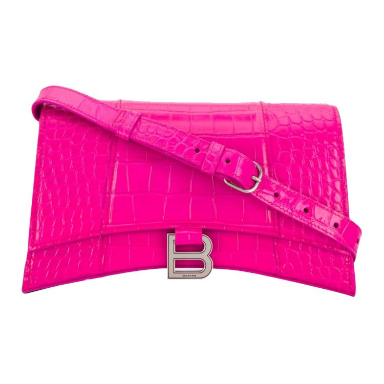 Balenciaga Leather Shoulder Bag Women's Pink