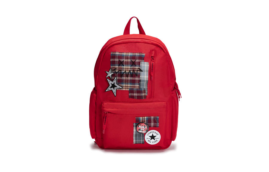 Converse Converse Polyester 811 Manufacturing, Ghost Face Patchwork, Medium Backpack Unisex Preppy Red