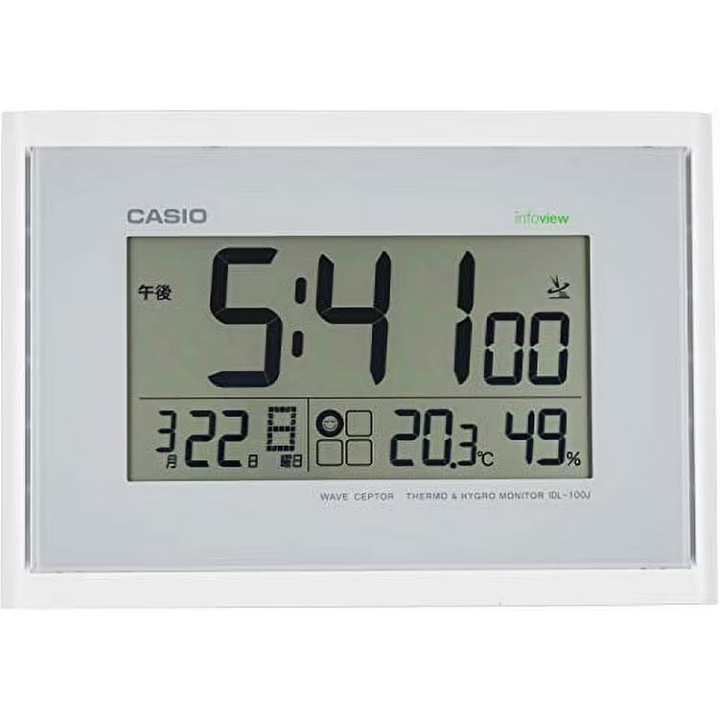 CASIO CASIO Calendar Display Radio controlled Movement Resin Desk Clock Unisex Gray
