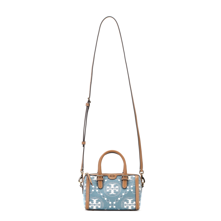 TORY BURCH TORY BURCH T Monogram Handbags Denim Blue & Brown