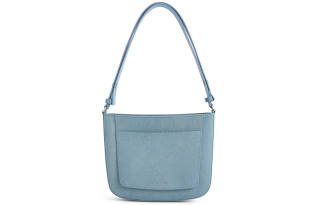 CHARLES&KEITH Synthetic Leather Small Square Bag, One Shoulder Underarm Crossbody Bag Medium Women's Dark Denim Blue