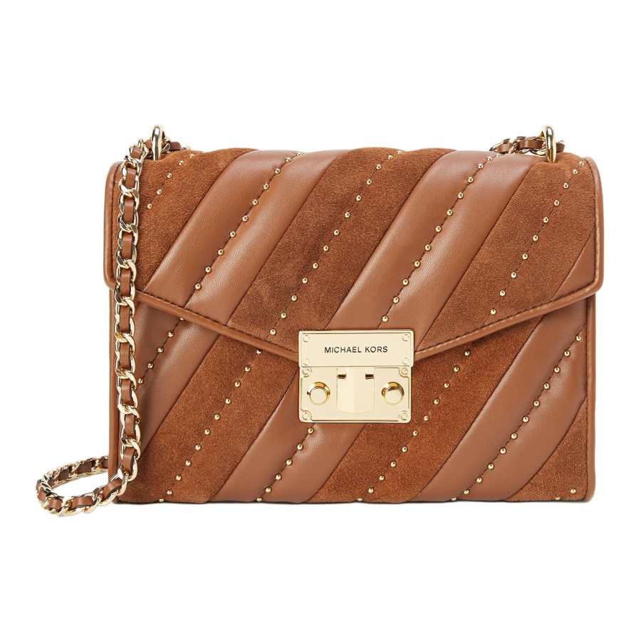 MICHAEL KORS Rose Cow Leather Crossbody Bag, Shoulder Bag Women's Brown