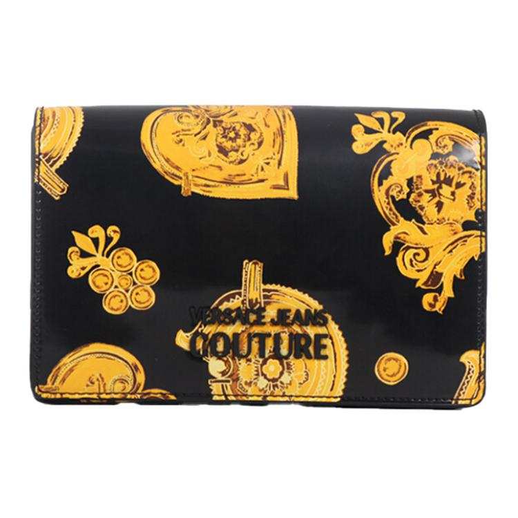 VERSACE JEANS COUTURE Polyurethane Shoulder Bag, Crossbody Bag Women's Black