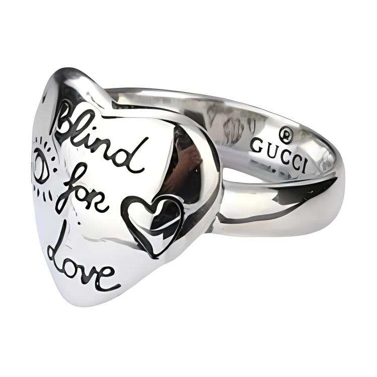 GUCCI Blind For Love Rings Women's Silver
