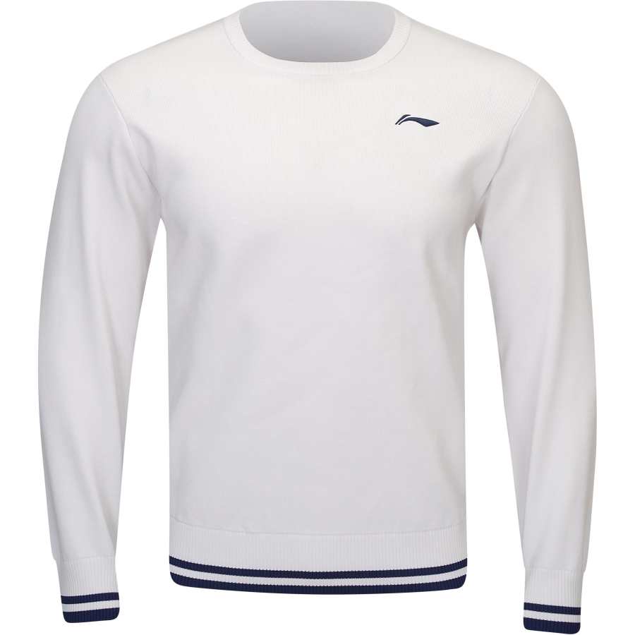Li-Ning Li Ning Knitwear Men's White Crew Neck Moderate