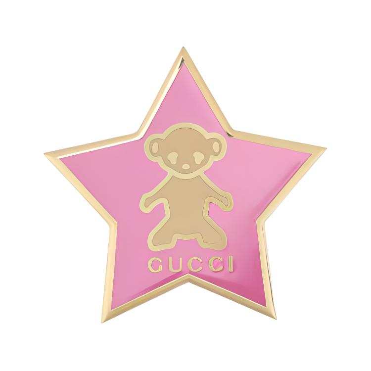 GUCCI Metal Enamel Brooches Women's Pink