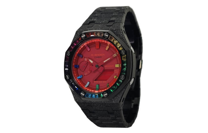 CASIO CASIO Custom Collection Quartz Movement Stainless Steel Strap Watch Men's Watches Red Watch Dial