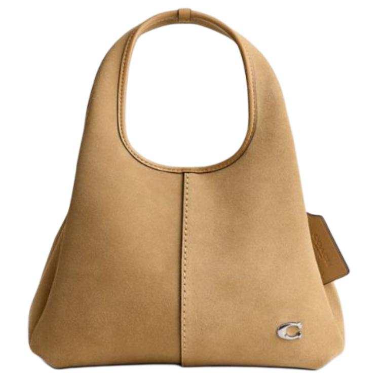 COACH Cow Leather One Shoulder Handbag Medium Women's Peanut