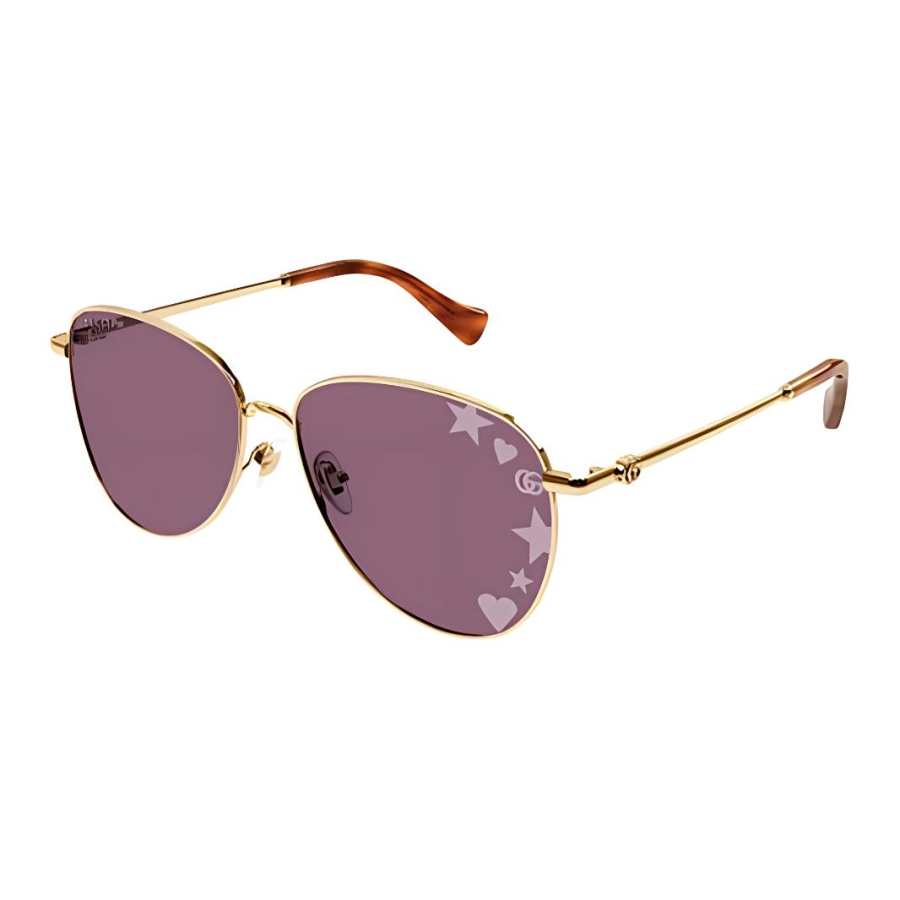 GUCCI GUCCI Irregular Shape Sunglasses Unisex Gold