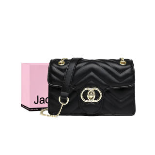Jade En Plus Pu One Shoulder Handbag, Crossbody Bag Regular Women's Black/Apricot