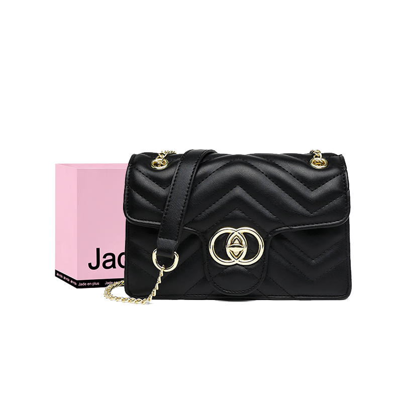 Jade En Plus Pu One Shoulder Handbag, Crossbody Bag Regular Women's Black/Apricot
