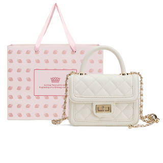 CORALDAISY Synthetic Leather Handbag Regular Women's Black/White