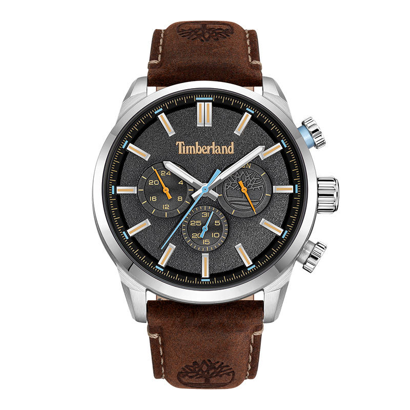Timberland Henniker II Wrist Watches Quartz Movement Leather Strap Black Dial Men's Watches