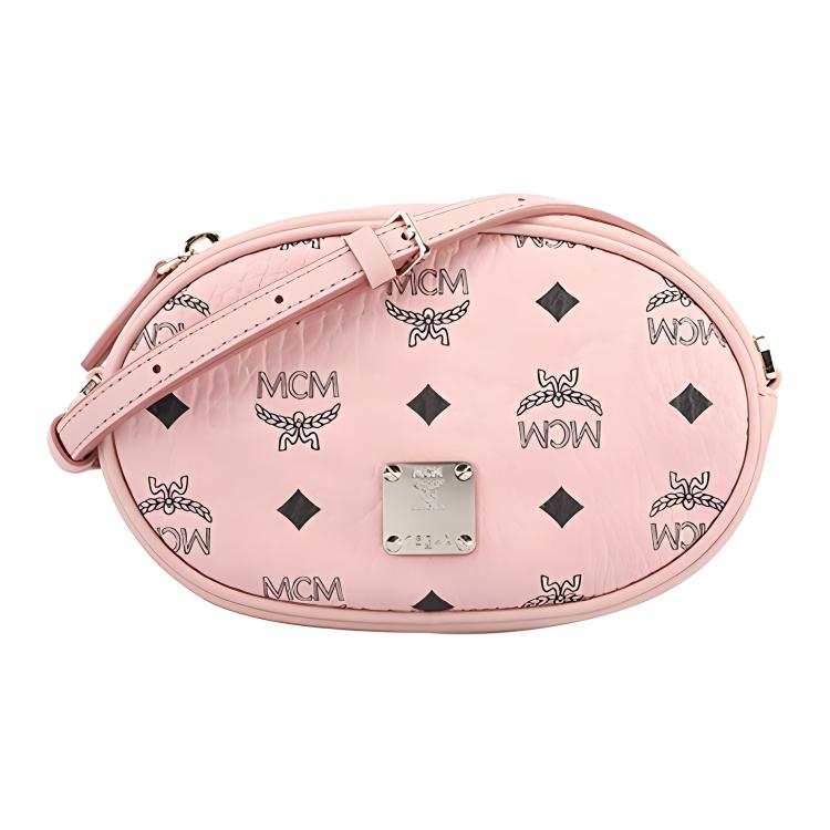 MCM PVC One Shoulder Crossbody Fanny Pack Small Women's Pink