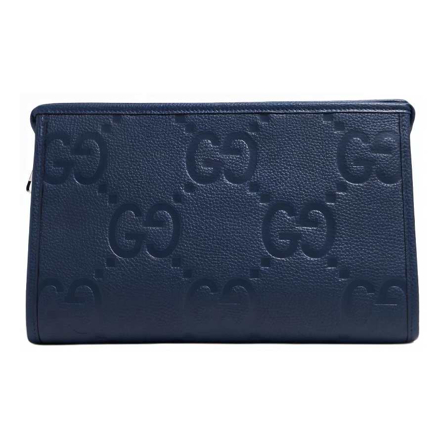 GUCCI Jumbo GG Leather Clutch Large Men's Blue