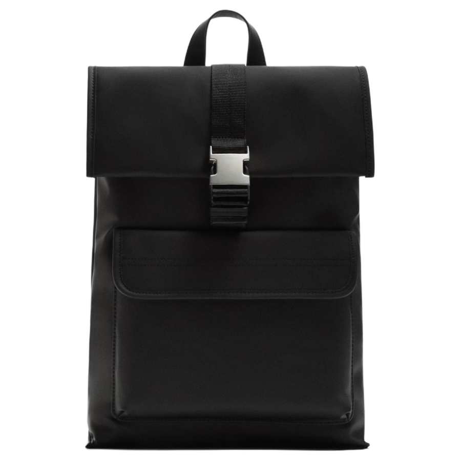ZARA ZARA Polyurethane Backpack Regular Men's Black