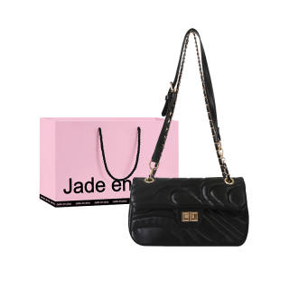 Jade En Plus Texture PU Shoulder Bag, Crossbody Bag Regular Women's White/Apricot/Black