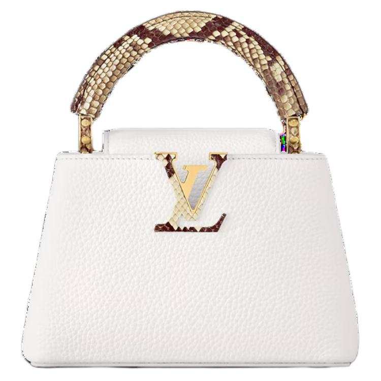 LOUIS VUITTON Capucines Taurillon Leather One Shoulder Handbag Mini Women's White