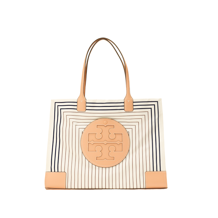 TORY BURCH Ella Recycled Polyester Tote Bag, Shopping Bag, Handbag, Shoulder Bag Women's Natural