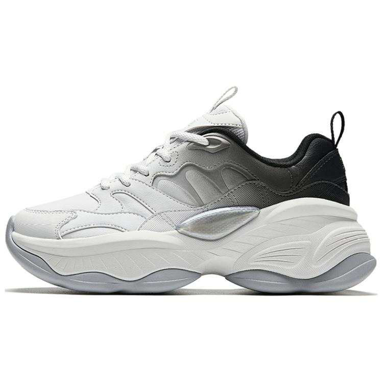 Anta Slip Resistant Abrasion Resistant Low top Chunky Sneakers Women's White Gray Black