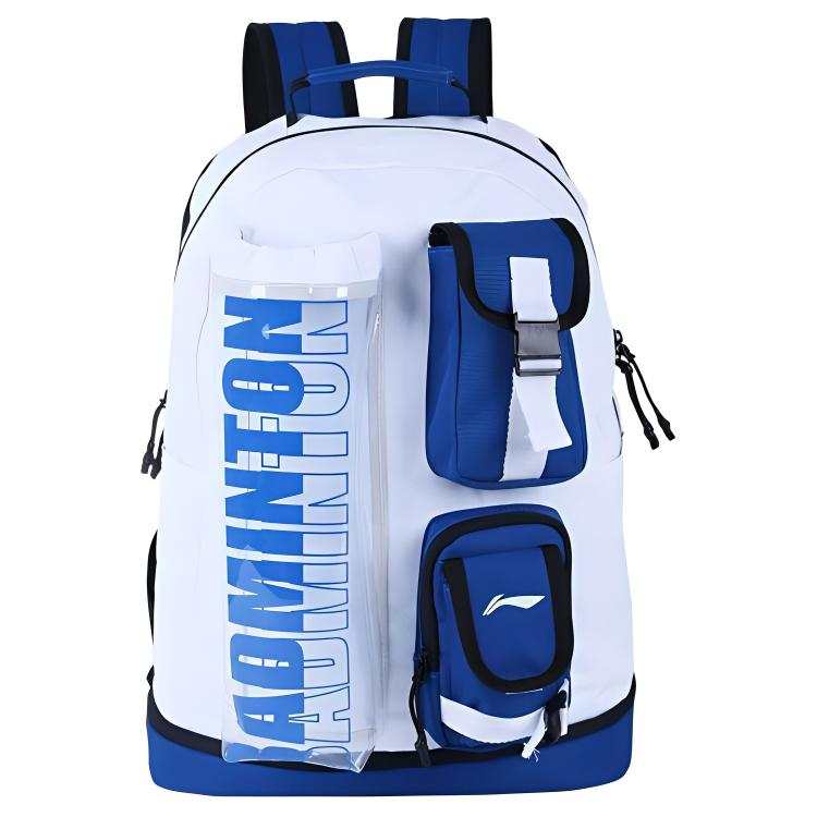 Li-Ning Li Ning Fabric Backpack Regular Unisex White Blue Multicolor