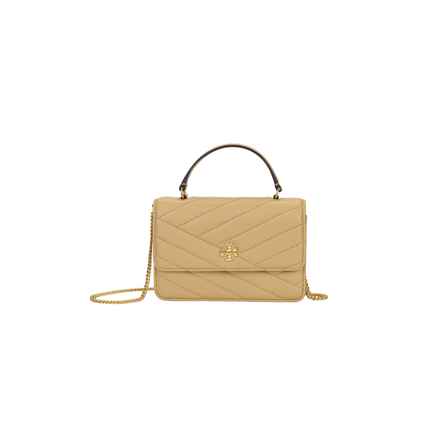 TORY BURCH Kira Leather Envelope Bag, Wallet, Portable Crossbody Bag, Shoulder Bag Women's Camel
