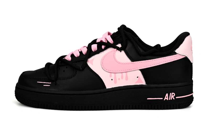 Nike Nike Air Force 1 Slip Resistant Cushioning Abrasion Resistant Breathable Low top Kids' Skateboarding Shoes Black