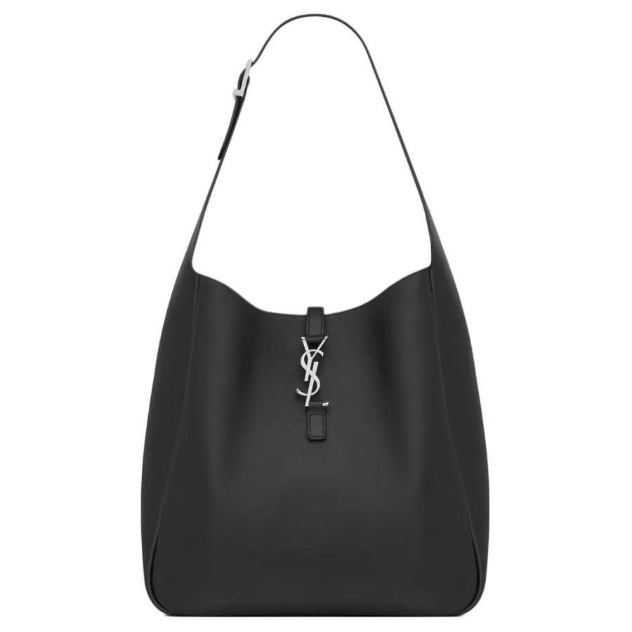 SAINT LAURENT Le 5 A 7 Calfskin Shoulder Bag Large Women's Black