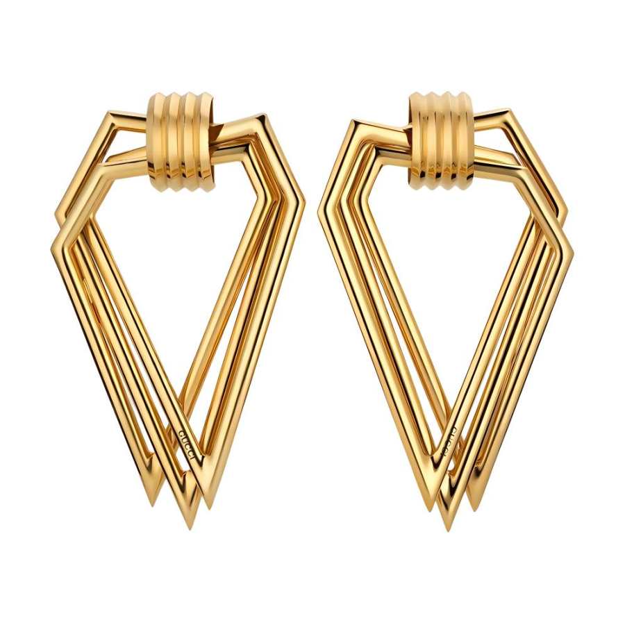 GUCCI Metal Clip On Earrings Women's