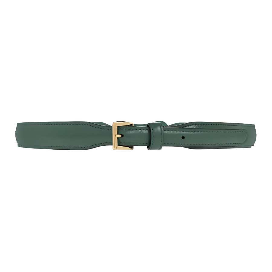 GUCCI Horsebit Cow Leather Belts Women's Green Width 2.3cm