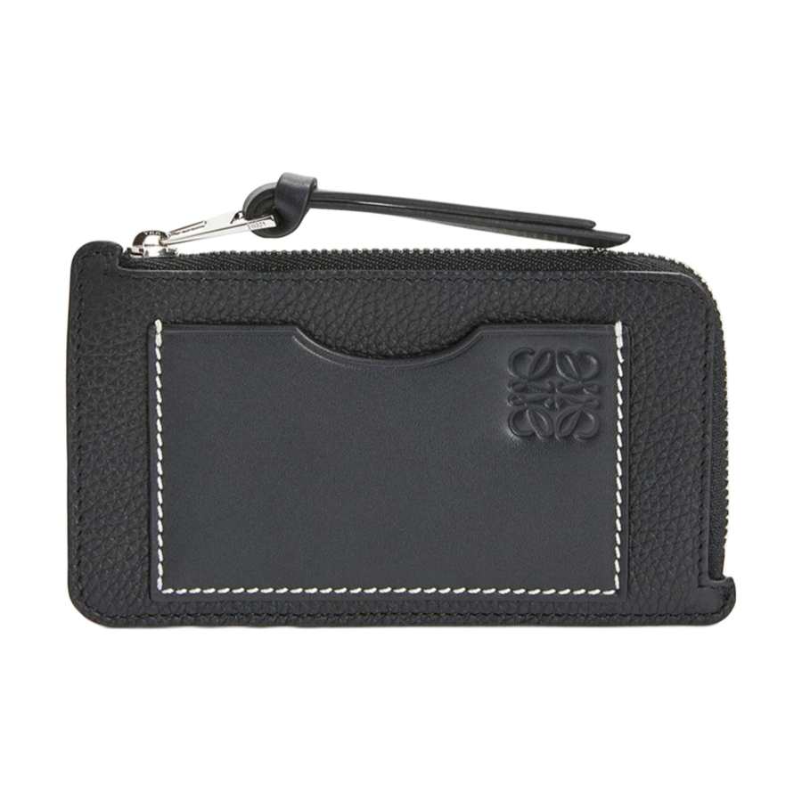 LOEWE Soft Grain Cow Leather Card Holder Women's Black