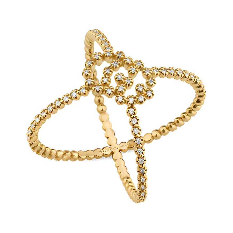 GUCCI GG Running 18K Gold Rings Unisex Gold