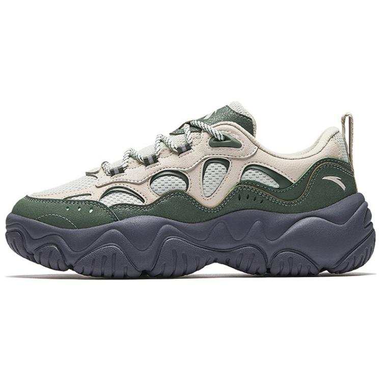 Anta Life Collection Slip Resistant Abrasion Resistant Low top Casual Shoes Women's Beige Green