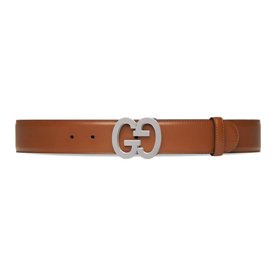 GUCCI GUCCI Leather Belts Women's Brown Width 4cm