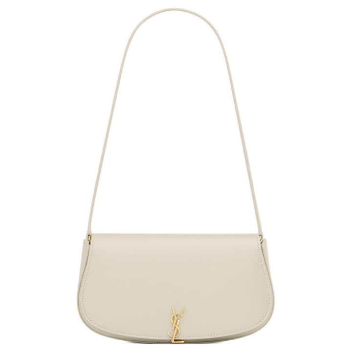 SAINT LAURENT SAINT LAURENT VOLTAIRE Calfskin Handbag, Shoulder Bag Mini Women's White