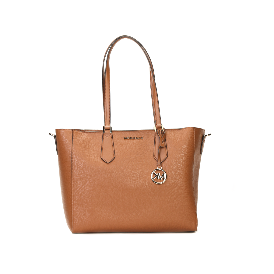 MICHAEL KORS MK Kimberly Leather Tote Bag, Shopping Bag, Crossbody Bag, Shoulder Bag Large Women's Caramel