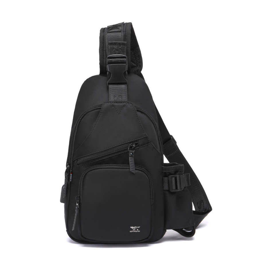 SEPTWOLVES SEPTWOLVES Fabric Sling Bag Medium Men's Black/Gray