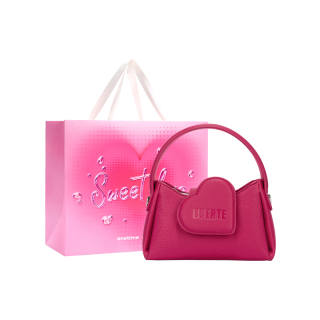 ONE TIME Pu Sweetheart Bag, Small Square Bag, Crossbody Bag, One Shoulder Handbag Small Women's Pink/White