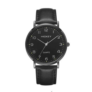 Disney Men's Watch Students Quartz Movement Leather Strap Watch Men's Watches Black Dial