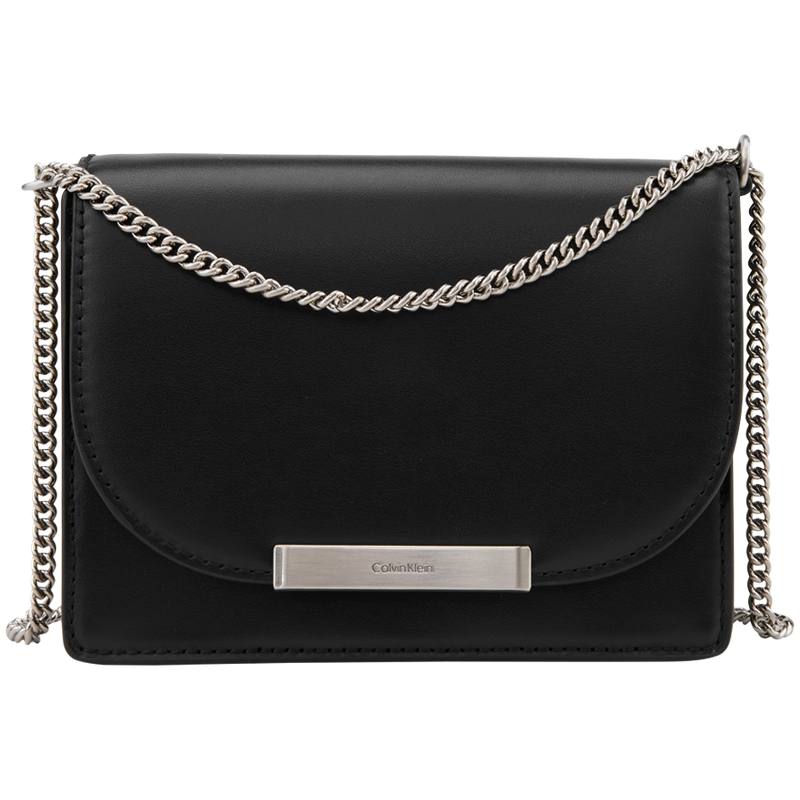 CALVIN KLEIN Cow Leather Crossbody Bags Women's Space Black