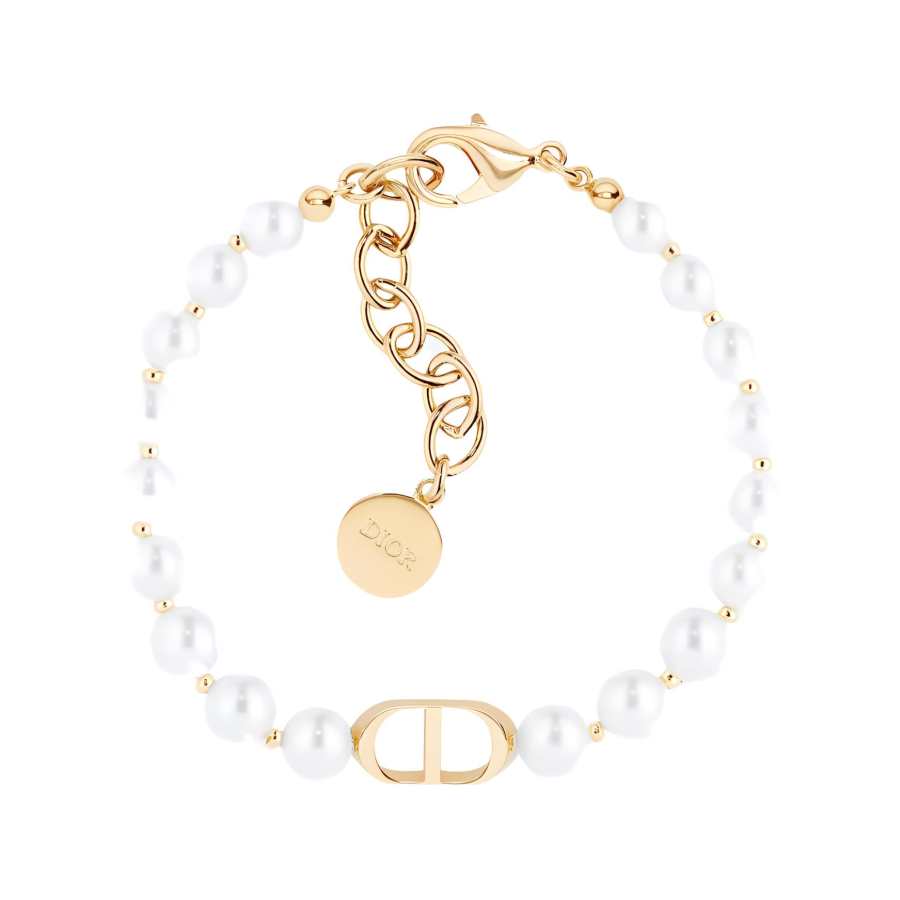 DIOR Resin, Pearl, Metal Bracelets Women's White