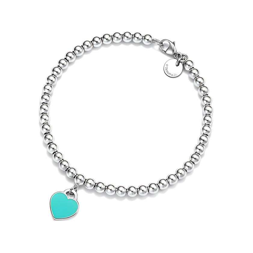 TIFFANY & CO. 925 Sterling Silver With Enamel Diamond Bracelets Women's