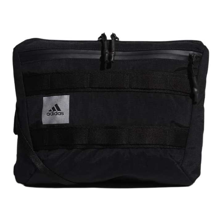 Adidas Adidas Zip Closure Nylon Fabric Crossbody Bag, Shoulder Bag Regular Unisex Black